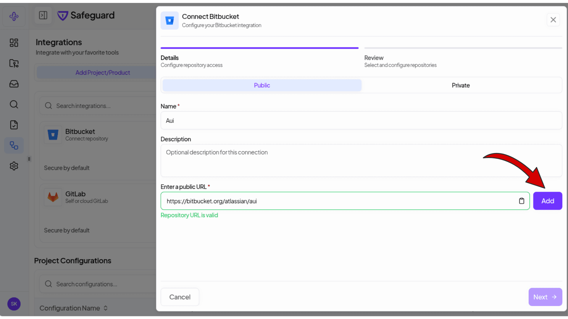Enter Public Repository URL